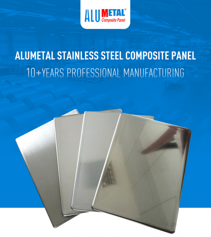 Panneau en aluminium du plastik ACP de panneau de matériau composite de feuille d'acier inoxydable de grain en bois d'Alumetal