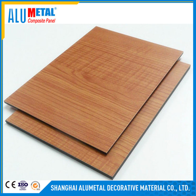 panneau composé en aluminium 3mm en bois de 2440mm anodisé pour le mur extérieur