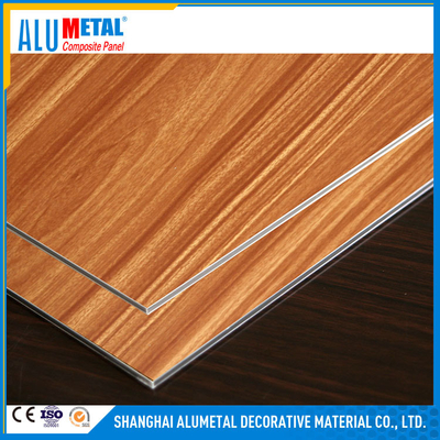 panneau composé en aluminium balayé en bois Matt Glossy de 4mm