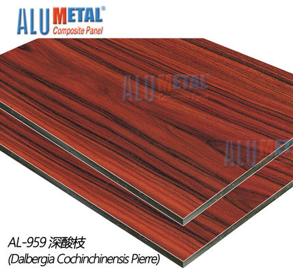 0.06mm ont peint le panneau en aluminium enduit 1250mm de la feuille 4mm Acm d'intérieur pour la villa