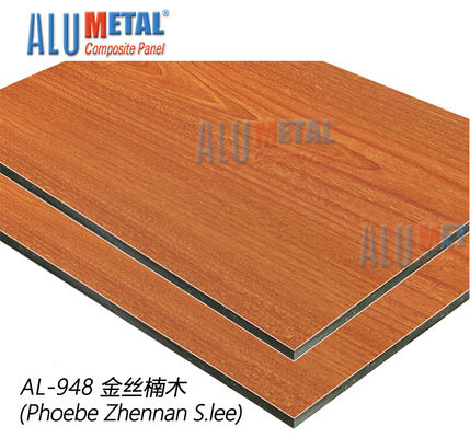 AA5005 ACP évalué par feu couvre la finition composée 1220mm en aluminium décorative 8MM en bois de panneau