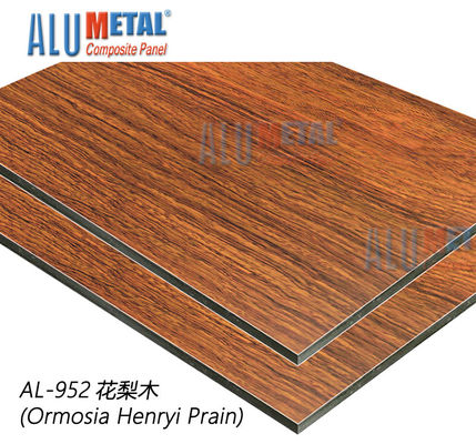 AA5005 ACP évalué par feu couvre la finition composée 1220mm en aluminium décorative 8MM en bois de panneau