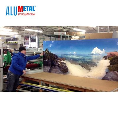 impression UV 4mm de PE de 1500mm de façade composée en aluminium blanche de panneau