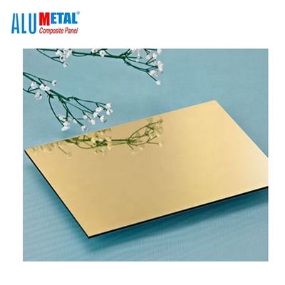 Feuille composée en aluminium d'or du miroir B1 de 1220 x de 2440mm noyau épais de HDPE de 0,5 millimètres