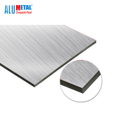 Lustre argenté en aluminium du revêtement 0.5mm 2440mm de feuille du miroir ACP