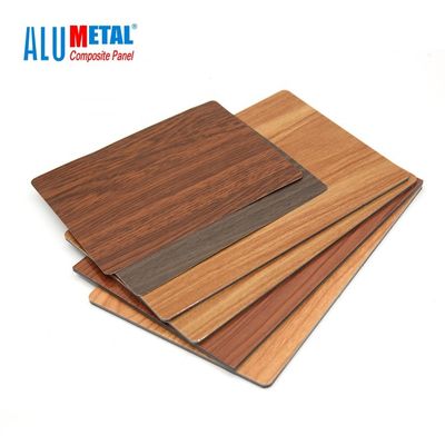 feuille en aluminium FEVE de panneau de séparation de panneau composé en aluminium 5800mm en bois de 4mm