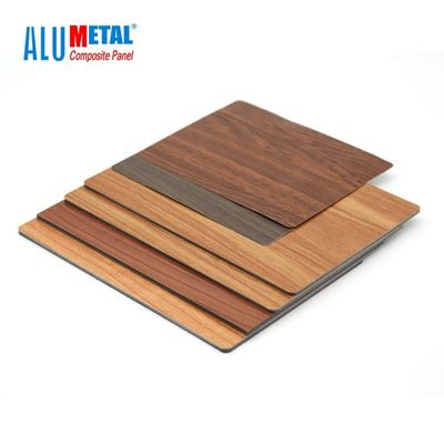 feuille en aluminium FEVE de panneau de séparation de panneau composé en aluminium 5800mm en bois de 4mm