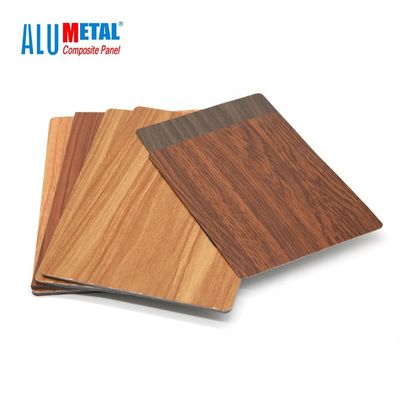lustre 3D ignifuge de panneau de 3mm de feuille composée en aluminium en bois du PE 0.3mm ACP