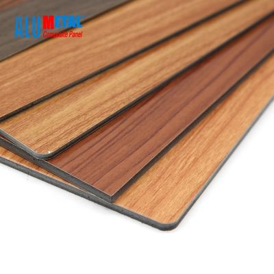 lustre 3D ignifuge de panneau de 3mm de feuille composée en aluminium en bois du PE 0.3mm ACP