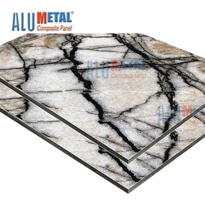 feuille composée de marbre décorative 4mm de l'alumine ACP du panneau AA3003 de 0.08mm 1500mm