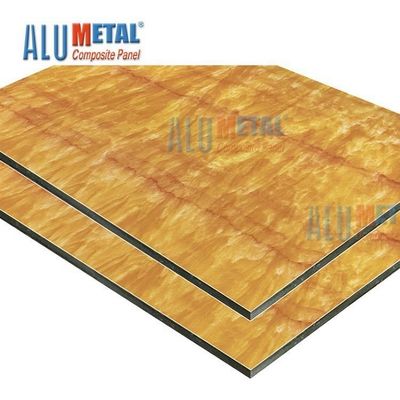 Odm composé en aluminium de marbre en plastique 6mm en bois de revêtement de mur extérieur de panneau de 0.08mm