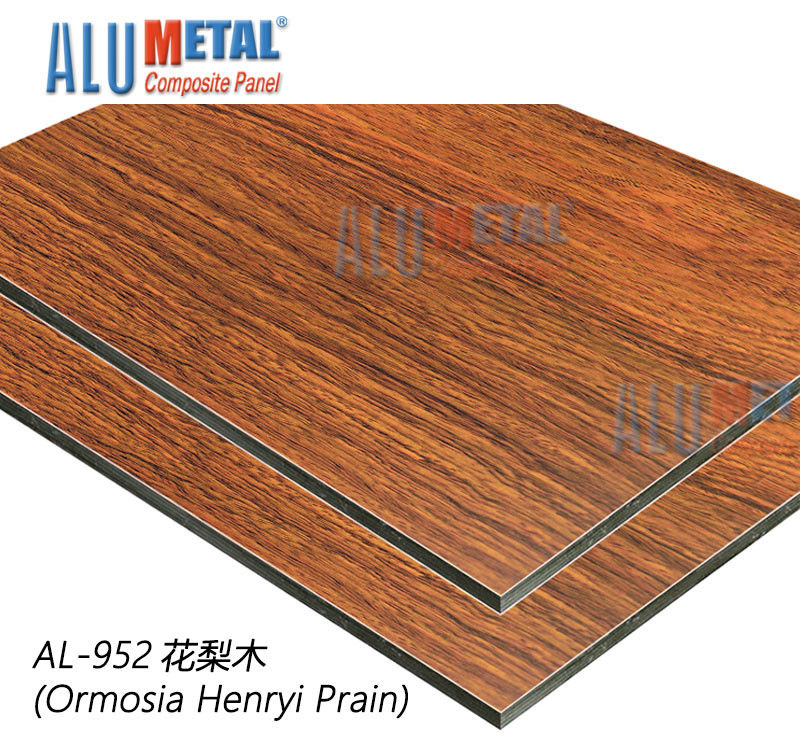 AA5005 ACP évalué par feu couvre la finition composée 1220mm en aluminium décorative 8MM en bois de panneau