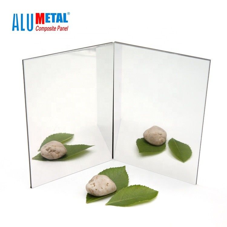 Revêtement composé en aluminium ACP 0.5MM de mur du panneau 1220mm de miroir argenté d'A2 franc