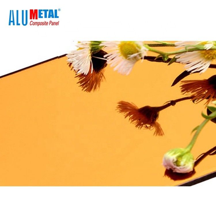 Feuille composée en aluminium d'or du miroir B1 de 1220 x de 2440mm noyau épais de HDPE de 0,5 millimètres